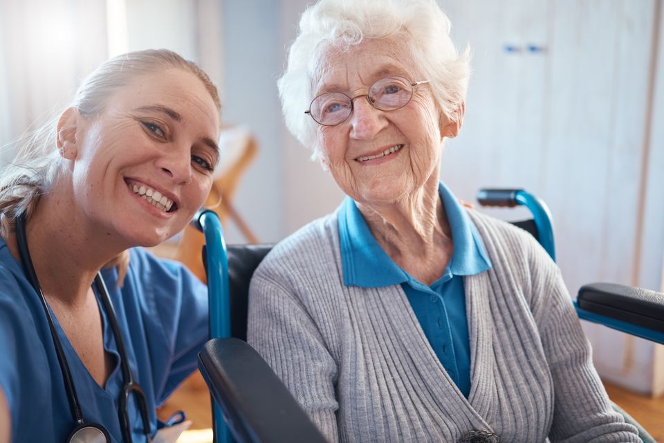 A support worker with a client